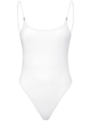 Jednodílné plavky s otevřenými zády jersey Dsquared2 bílé
