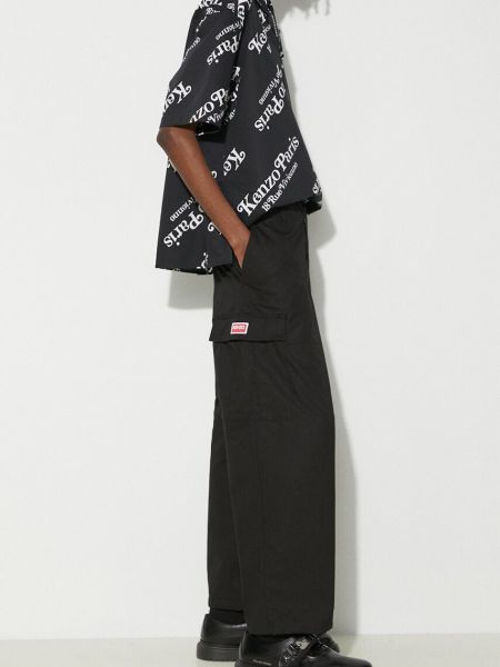 Spodnie cargo bawełniane Kenzo czarne