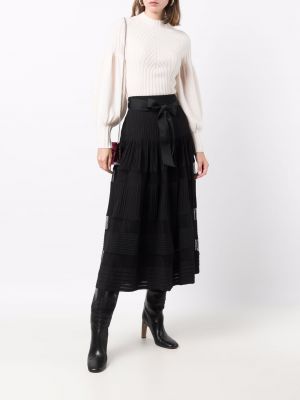 Falda larga de cintura alta Zimmermann negro