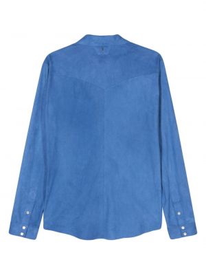 Zomšinė marškiniai Salvatore Santoro mėlyna