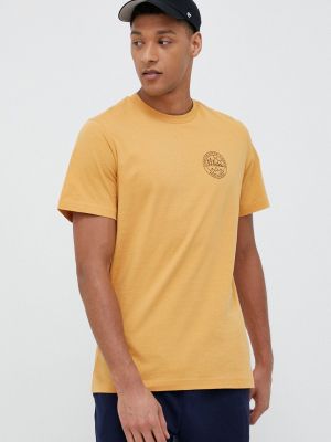 Памучна тениска с дълъг ръкав с принт Jack Wolfskin жълто
