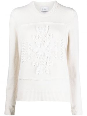 Kašmírový svetr s kulatým výstřihem Barrie bílý