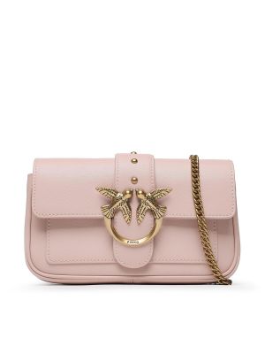 Listová kabelka s vreckami Pinko ružová