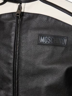 Kožená bunda Moschino čierna