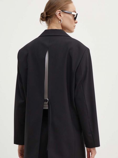 Однотонный шерстяной пиджак Hugo черный