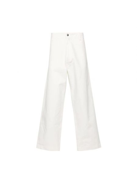 Spodnie relaxed fit Emporio Armani białe