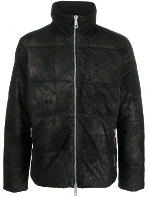 Pérová kožená bunda Giorgio Brato čierna