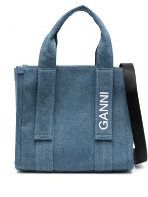 Nakupovalna torba Ganni modra