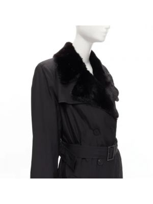 Abrigo de seda Fendi Vintage negro