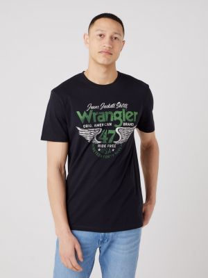 Polo majica s potiskom Wrangler črna