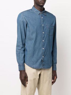 Džínová košile s kapsami Aspesi modrá