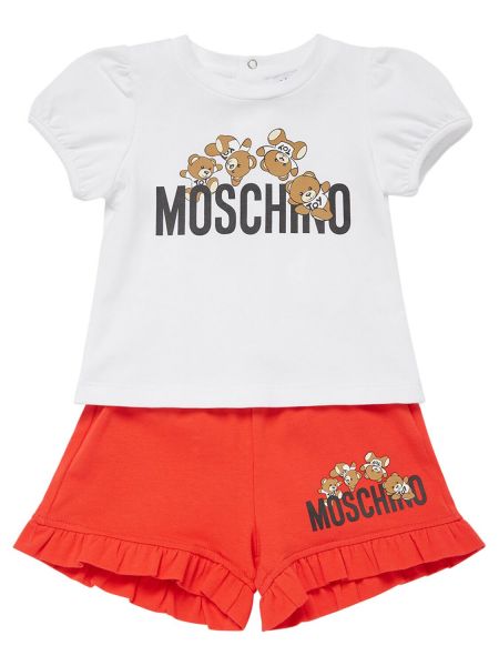 Jersey bomull t-skjorte for jenter Moschino hvit