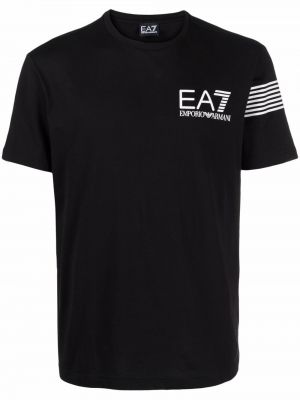 Camiseta con estampado Ea7 Emporio Armani negro