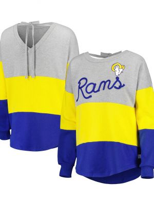 Женский пуловер Royal Los Angeles Rams Outfield с глубоким V-образным вырезом Touch серый