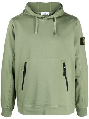 Hoodie med dragkedja Stone Island grön