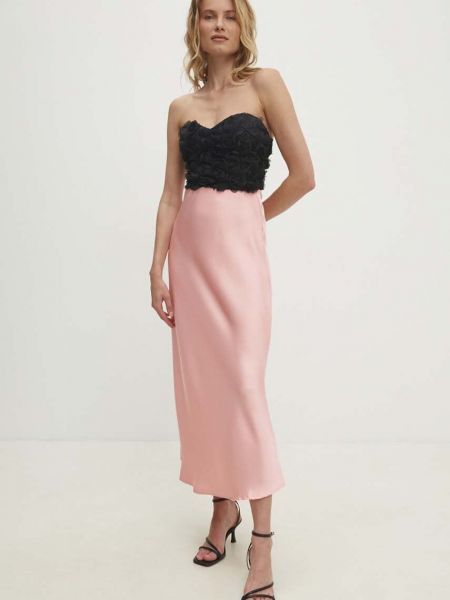 Długa spódnica Answear Lab różowa