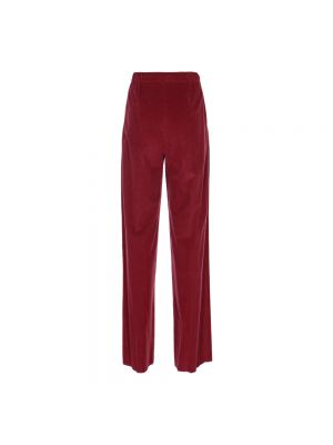 Pantalones rectos de cuero Max Mara rosa