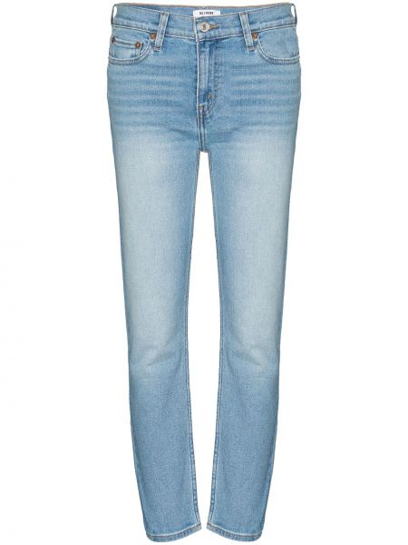 Jeansy skinny klasyczne z paskiem Re/done - niebieski