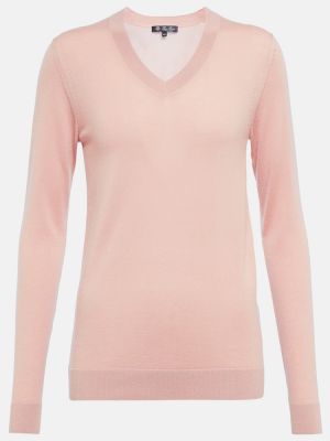 Кашмирен пуловер Loro Piana розово