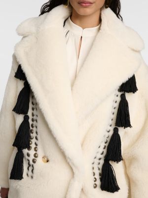 Abrigo de lana de alpaca Max Mara blanco