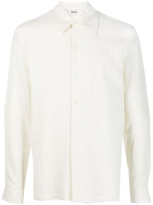 Плисирана риза Séfr бяло
