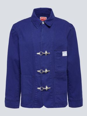 Bombažna jakna Kenzo modra