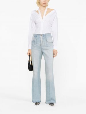 Zvonové džíny s oděrkami Victoria Beckham