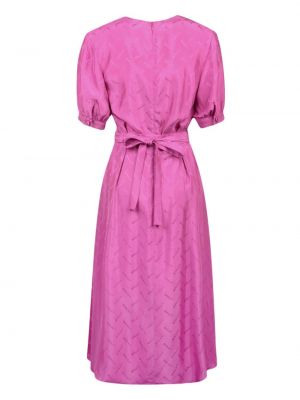 Sukienka midi z dekoltem w serek Bally różowa