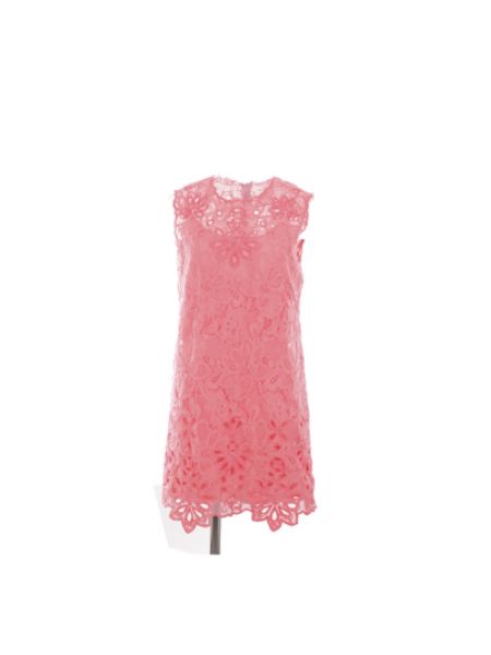 Mini vestido sin mangas de encaje Ermanno Scervino rosa