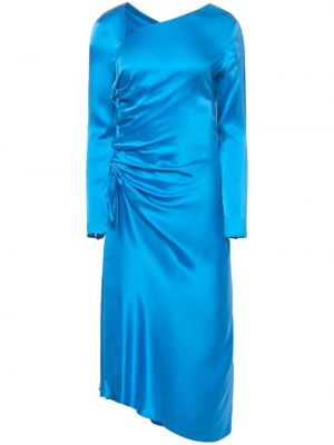 Копринена коктейлна рокля Equipment синьо