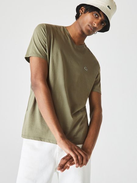 Camiseta de algodón manga corta Lacoste verde