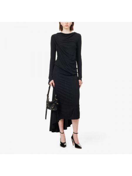 Длинное платье с драпировкой Givenchy черное