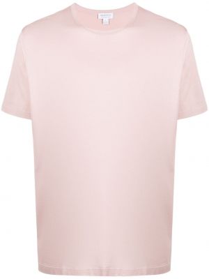 T-shirt con scollo tondo Sunspel rosa