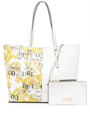 Τσάντα shopper με σχέδιο Versace Jeans Couture λευκό