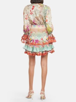Mini suknja s cvjetnim printom s volanima Etro