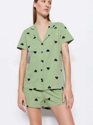 Südametega pidžaama Trendyol roheline