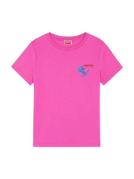 Koszulka w kwiatki Kenzo różowa