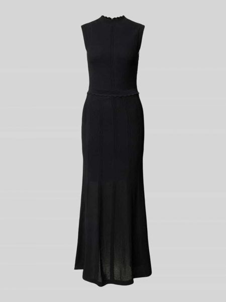 Sukienka długa w jednolitym kolorze ze stójką The Kooples czarna