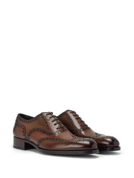 Nėriniuotos iš natūralios odos brogue batai su raišteliais Tom Ford ruda