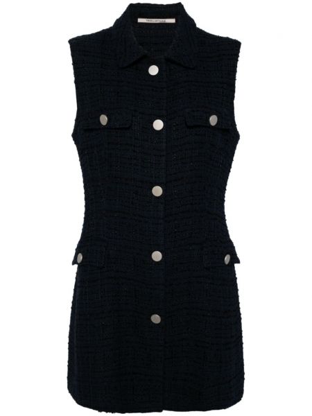 Rochie dreaptă din tweed Tagliatore albastru