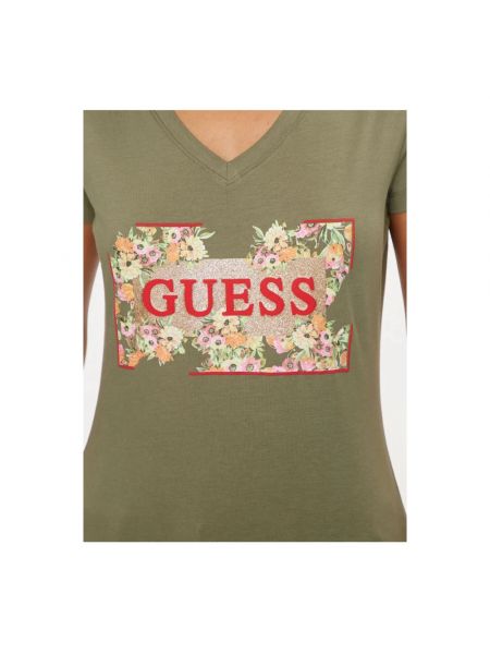 Camiseta de flores con estampado Guess verde