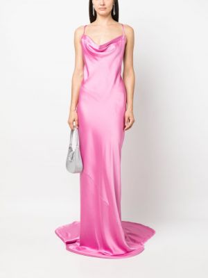 Saténové večerní šaty Norma Kamali růžové