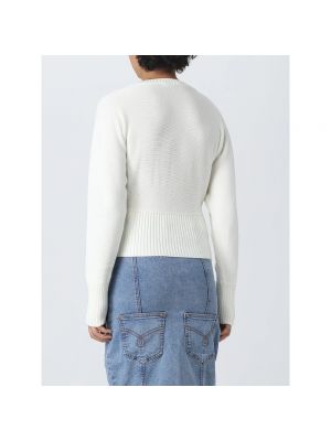 Sweter z okrągłym dekoltem Moschino biały