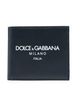 Portfel skórzany Dolce And Gabbana niebieski