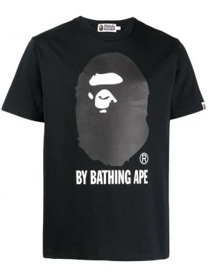 Bavlnené tričko s potlačou Bape Black *a Bathing Ape® čierna