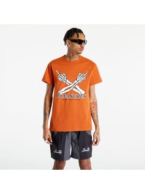 Tričko s krátkým rukávem PLEASURES Don'T Care T-Shirt Texas  - Oranžová