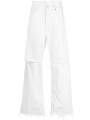 Voľné roztrhané džínsy Almaz biela