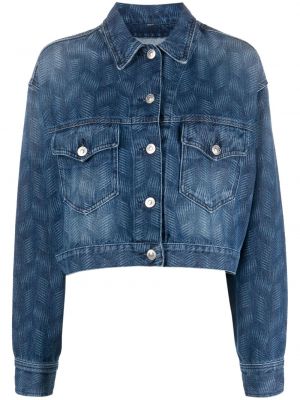 Pruhovaná džínsová bunda Marant Etoile modrá