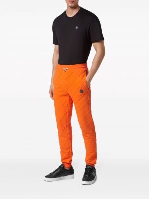 Spodnie sportowe bawełniane Philipp Plein pomarańczowe