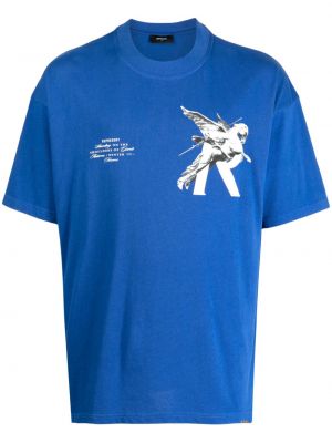 Βαμβακερή μπλούζα με σχέδιο Represent μπλε